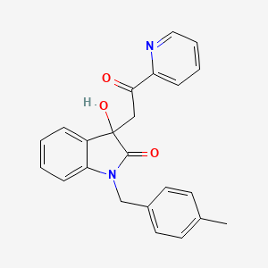 molecular formula C23H20N2O3 B4018389 3-羟基-1-(4-甲基苄基)-3-[2-氧代-2-(2-吡啶基)乙基]-1,3-二氢-2H-吲哚-2-酮 