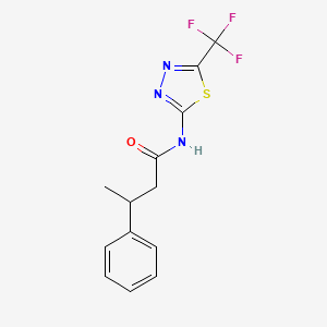 molecular formula C13H12F3N3OS B4018399 3-phenyl-N-[5-(trifluoromethyl)-1,3,4-thiadiazol-2-yl]butanamide 