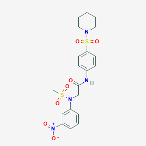 molecular formula C20H24N4O7S2 B4018403 N~2~-(methylsulfonyl)-N~2~-(3-nitrophenyl)-N~1~-[4-(1-piperidinylsulfonyl)phenyl]glycinamide CAS No. 690688-76-7
