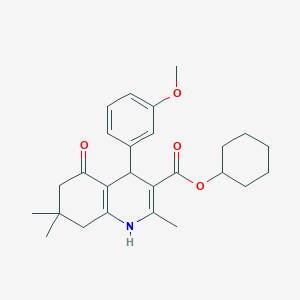 molecular formula C26H33NO4 B401841 Cyclohexyl 4-(3-methoxyphenyl)-2,7,7-trimethyl-5-oxo-1,4,5,6,7,8-hexahydroquinoline-3-carboxylate 