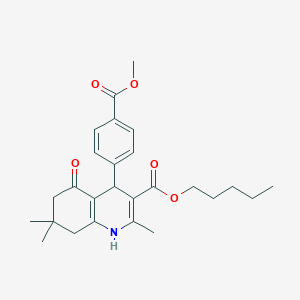 molecular formula C26H33NO5 B401844 Pentyl 4-[4-(methoxycarbonyl)phenyl]-2,7,7-trimethyl-5-oxo-1,4,5,6,7,8-hexahydro-3-quinolinecarboxylate 
