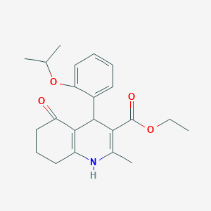 molecular formula C22H27NO4 B401845 Ethyl 4-(2-isopropoxyphenyl)-2-methyl-5-oxo-1,4,5,6,7,8-hexahydro-3-quinolinecarboxylate 
