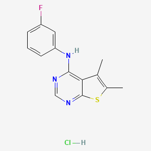molecular formula C14H13ClFN3S B4018471 N-(3-fluorophenyl)-5,6-dimethylthieno[2,3-d]pyrimidin-4-amine hydrochloride 