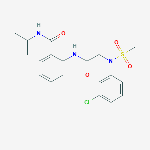 molecular formula C20H24ClN3O4S B4018479 2-{[N-(3-chloro-4-methylphenyl)-N-(methylsulfonyl)glycyl]amino}-N-isopropylbenzamide 