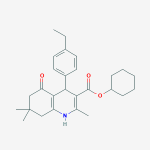 molecular formula C27H35NO3 B401849 Cyclohexyl 4-(4-ethylphenyl)-2,7,7-trimethyl-5-oxo-1,4,5,6,7,8-hexahydro-3-quinolinecarboxylate 