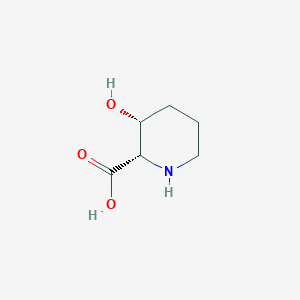 molecular formula C6H11NO3 B040185 (2S,3R)-3-hydroxypiperidine-2-carboxylic acid CAS No. 112241-70-0