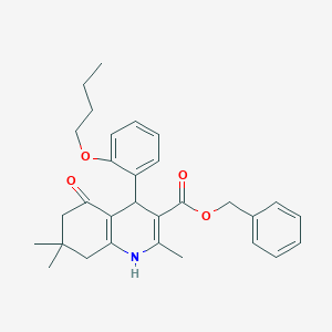 molecular formula C30H35NO4 B401850 Benzyl 4-(2-butoxyphenyl)-2,7,7-trimethyl-5-oxo-1,4,5,6,7,8-hexahydroquinoline-3-carboxylate 