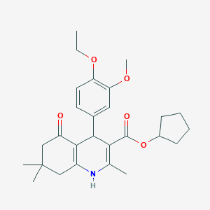 molecular formula C27H35NO5 B401851 Cyclopentyl 4-(4-ethoxy-3-methoxyphenyl)-2,7,7-trimethyl-5-oxo-1,4,5,6,7,8-hexahydroquinoline-3-carboxylate 