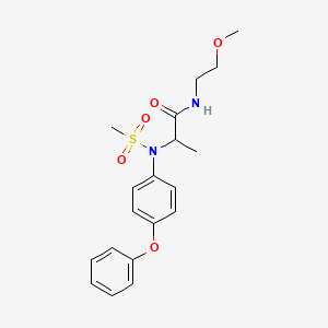 molecular formula C19H24N2O5S B4018510 N~1~-(2-methoxyethyl)-N~2~-(methylsulfonyl)-N~2~-(4-phenoxyphenyl)alaninamide 