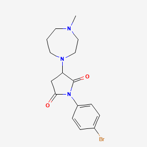 molecular formula C16H20BrN3O2 B4018519 1-(4-bromophenyl)-3-(4-methyl-1,4-diazepan-1-yl)-2,5-pyrrolidinedione 