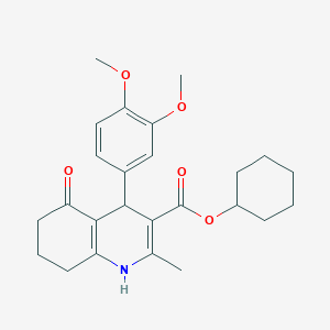 molecular formula C25H31NO5 B401854 Cyclohexyl 4-(3,4-dimethoxyphenyl)-2-methyl-5-oxo-1,4,5,6,7,8-hexahydroquinoline-3-carboxylate 