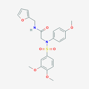 molecular formula C22H24N2O7S B401855 2-{{[3,4-bis(methyloxy)phenyl]sulfonyl}[4-(methyloxy)phenyl]amino}-N-(furan-2-ylmethyl)acetamide 