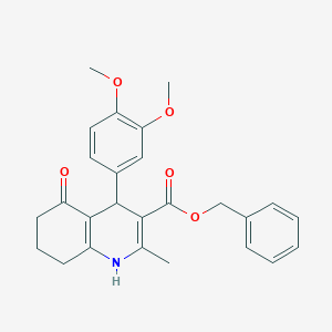 molecular formula C26H27NO5 B401856 Benzyl 4-(3,4-dimethoxyphenyl)-2-methyl-5-oxo-1,4,5,6,7,8-hexahydroquinoline-3-carboxylate 