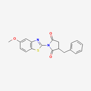 molecular formula C19H16N2O3S B4018577 3-benzyl-1-(5-methoxy-1,3-benzothiazol-2-yl)-2,5-pyrrolidinedione 