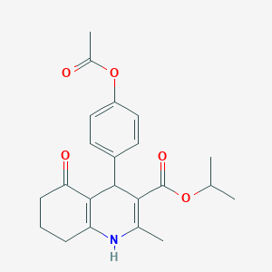 molecular formula C22H25NO5 B401858 1-Methylethyl 4-[4-(acetyloxy)phenyl]-2-methyl-5-oxo-1,4,5,6,7,8-hexahydroquinoline-3-carboxylate 