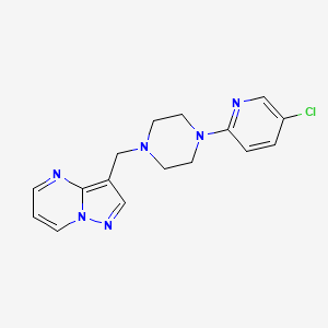 molecular formula C16H17ClN6 B4018580 3-{[4-(5-chloro-2-pyridinyl)-1-piperazinyl]methyl}pyrazolo[1,5-a]pyrimidine 