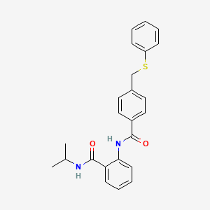 molecular formula C24H24N2O2S B4018587 N-isopropyl-2-({4-[(phenylthio)methyl]benzoyl}amino)benzamide 
