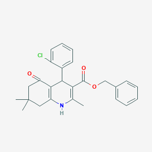 molecular formula C26H26ClNO3 B401860 Benzyl 4-(2-chlorophenyl)-2,7,7-trimethyl-5-oxo-1,4,5,6,7,8-hexahydroquinoline-3-carboxylate 