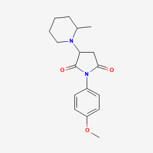 molecular formula C17H22N2O3 B4018608 1-(4-methoxyphenyl)-3-(2-methyl-1-piperidinyl)-2,5-pyrrolidinedione 