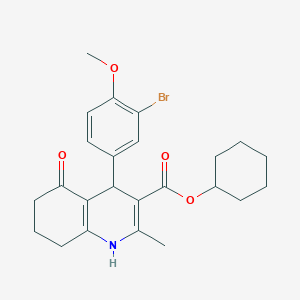 molecular formula C24H28BrNO4 B401861 Cyclohexyl 4-(3-bromo-4-methoxyphenyl)-2-methyl-5-oxo-1,4,5,6,7,8-hexahydroquinoline-3-carboxylate 