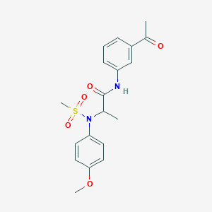 molecular formula C19H22N2O5S B4018620 N~1~-(3-acetylphenyl)-N~2~-(4-methoxyphenyl)-N~2~-(methylsulfonyl)alaninamide 