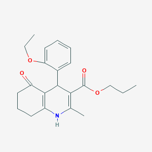 molecular formula C22H27NO4 B401864 Propyl 4-(2-ethoxyphenyl)-2-methyl-5-oxo-1,4,5,6,7,8-hexahydro-3-quinolinecarboxylate 