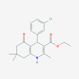molecular formula C21H24ClNO3 B401865 Ethyl 4-(3-chlorophenyl)-2,7,7-trimethyl-5-oxo-1,4,5,6,7,8-hexahydroquinoline-3-carboxylate 