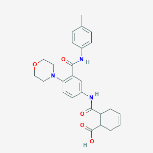 molecular formula C26H29N3O5 B4018657 6-({[3-{[(4-methylphenyl)amino]carbonyl}-4-(4-morpholinyl)phenyl]amino}carbonyl)-3-cyclohexene-1-carboxylic acid 