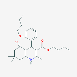 molecular formula C27H37NO4 B401866 Butyl 4-[2-(butyloxy)phenyl]-2,7,7-trimethyl-5-oxo-1,4,5,6,7,8-hexahydroquinoline-3-carboxylate 