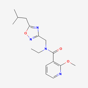 molecular formula C16H22N4O3 B4018668 N-ethyl-N-[(5-isobutyl-1,2,4-oxadiazol-3-yl)methyl]-2-methoxynicotinamide 