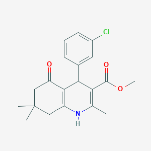 molecular formula C20H22ClNO3 B401867 Methyl 4-(3-chlorophenyl)-2,7,7-trimethyl-5-oxo-1,4,5,6,7,8-hexahydroquinoline-3-carboxylate 