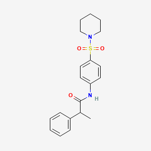 molecular formula C20H24N2O3S B4018675 2-phenyl-N-[4-(1-piperidinylsulfonyl)phenyl]propanamide 