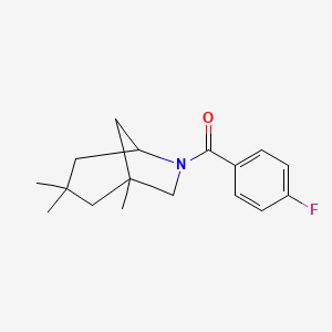 molecular formula C17H22FNO B4018684 6-(4-fluorobenzoyl)-1,3,3-trimethyl-6-azabicyclo[3.2.1]octane 