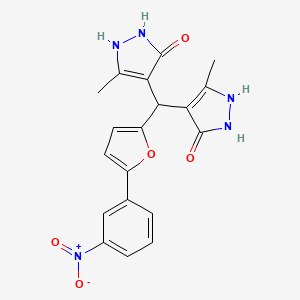 molecular formula C19H17N5O5 B4018688 4,4'-{[5-(3-nitrophenyl)-2-furyl]methylene}bis(3-methyl-1H-pyrazol-5-ol) 