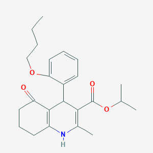molecular formula C24H31NO4 B401869 Isopropyl 4-(2-butoxyphenyl)-2-methyl-5-oxo-1,4,5,6,7,8-hexahydro-3-quinolinecarboxylate 