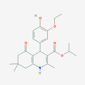molecular formula C24H31NO5 B401870 1-Methylethyl 4-[3-(ethyloxy)-4-hydroxyphenyl]-2,7,7-trimethyl-5-oxo-1,4,5,6,7,8-hexahydroquinoline-3-carboxylate 