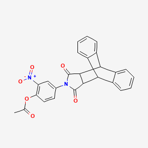 molecular formula C26H18N2O6 B4018714 4-(16,18-dioxo-17-azapentacyclo[6.6.5.0~2,7~.0~9,14~.0~15,19~]nonadeca-2,4,6,9,11,13-hexaen-17-yl)-2-nitrophenyl acetate 