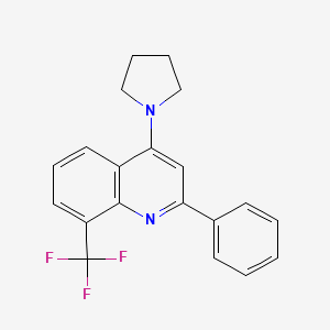 molecular formula C20H17F3N2 B4018715 2-phenyl-4-(1-pyrrolidinyl)-8-(trifluoromethyl)quinoline 