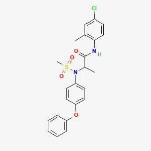 molecular formula C23H23ClN2O4S B4018723 N~1~-(4-chloro-2-methylphenyl)-N~2~-(methylsulfonyl)-N~2~-(4-phenoxyphenyl)alaninamide 