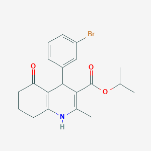 molecular formula C20H22BrNO3 B401873 Propan-2-yl 4-(3-bromophenyl)-2-methyl-5-oxo-1,4,5,6,7,8-hexahydroquinoline-3-carboxylate 