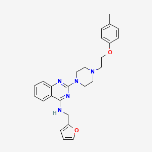 molecular formula C26H29N5O2 B4018732 N-(2-furylmethyl)-2-{4-[2-(4-methylphenoxy)ethyl]-1-piperazinyl}-4-quinazolinamine 