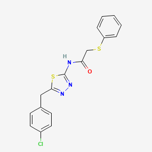 molecular formula C17H14ClN3OS2 B4018740 N-[5-(4-chlorobenzyl)-1,3,4-thiadiazol-2-yl]-2-(phenylthio)acetamide 