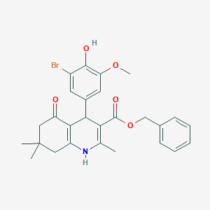 Benzyl 4-(3-bromo-4-hydroxy-5-methoxyphenyl)-2,7,7-trimethyl-5-oxo-1,4,5,6,7,8-hexahydroquinoline-3-carboxylate