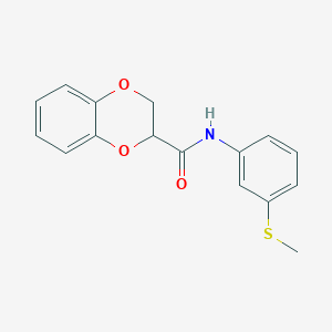 molecular formula C16H15NO3S B4018755 N-[3-(methylthio)phenyl]-2,3-dihydro-1,4-benzodioxine-2-carboxamide 