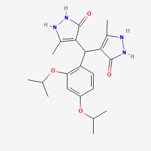 molecular formula C21H28N4O4 B4018766 4,4'-[(2,4-diisopropoxyphenyl)methylene]bis(3-methyl-1H-pyrazol-5-ol) 