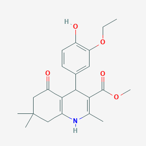 molecular formula C22H27NO5 B401877 Methyl 4-(3-ethoxy-4-hydroxyphenyl)-2,7,7-trimethyl-5-oxo-1,4,5,6,7,8-hexahydroquinoline-3-carboxylate 