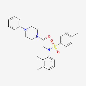molecular formula C27H31N3O3S B4018770 N-(2,3-dimethylphenyl)-4-methyl-N-[2-oxo-2-(4-phenyl-1-piperazinyl)ethyl]benzenesulfonamide 