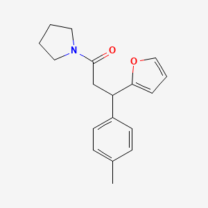 molecular formula C18H21NO2 B4018777 1-[3-(2-furyl)-3-(4-methylphenyl)propanoyl]pyrrolidine 