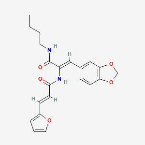molecular formula C21H22N2O5 B4018795 3-(1,3-benzodioxol-5-yl)-N-butyl-2-{[3-(2-furyl)acryloyl]amino}acrylamide 