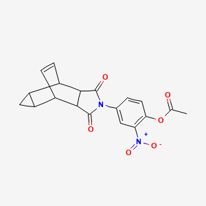 molecular formula C19H16N2O6 B4018799 4-(3,5-dioxo-4-azatetracyclo[5.3.2.0~2,6~.0~8,10~]dodec-11-en-4-yl)-2-nitrophenyl acetate 